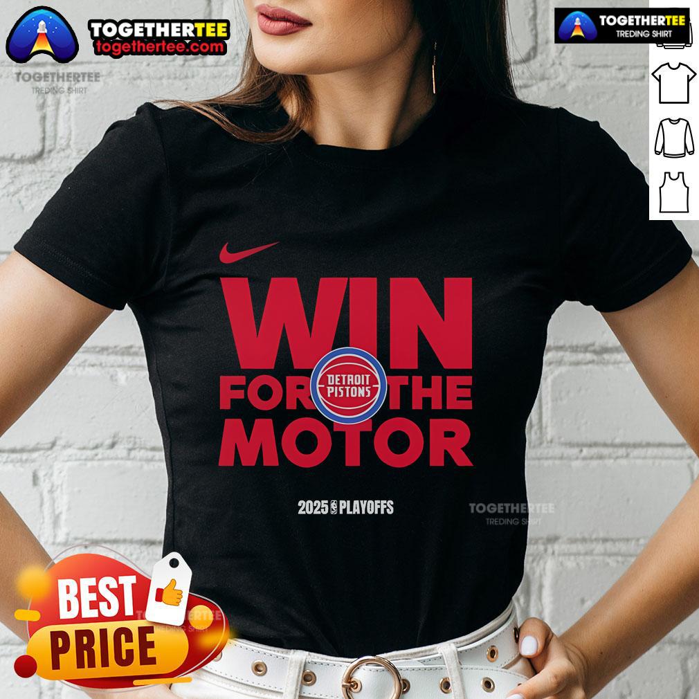 Official NBA Playoffs Win For The Motor Detroit Pistons 2025 T-Shirt - Image 3