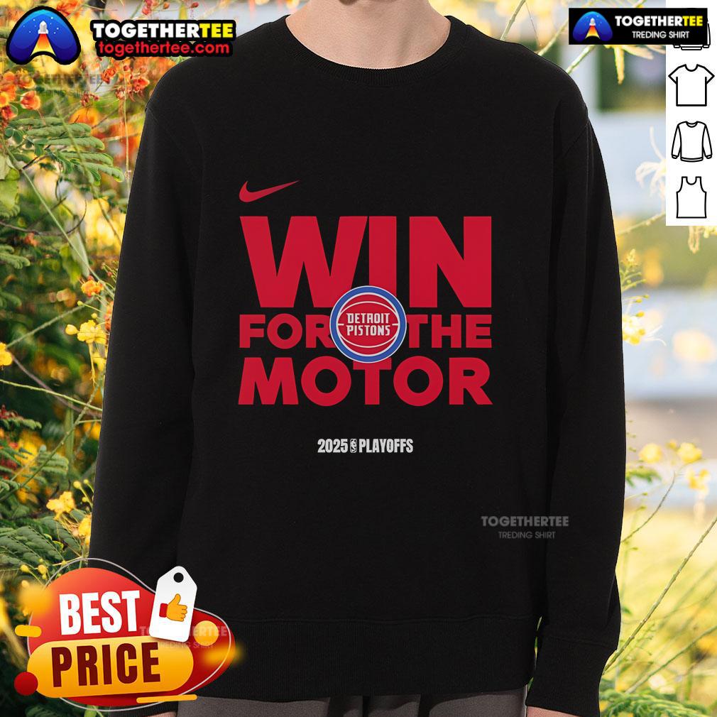 Official NBA Playoffs Win For The Motor Detroit Pistons 2025 T-Shirt - Image 5