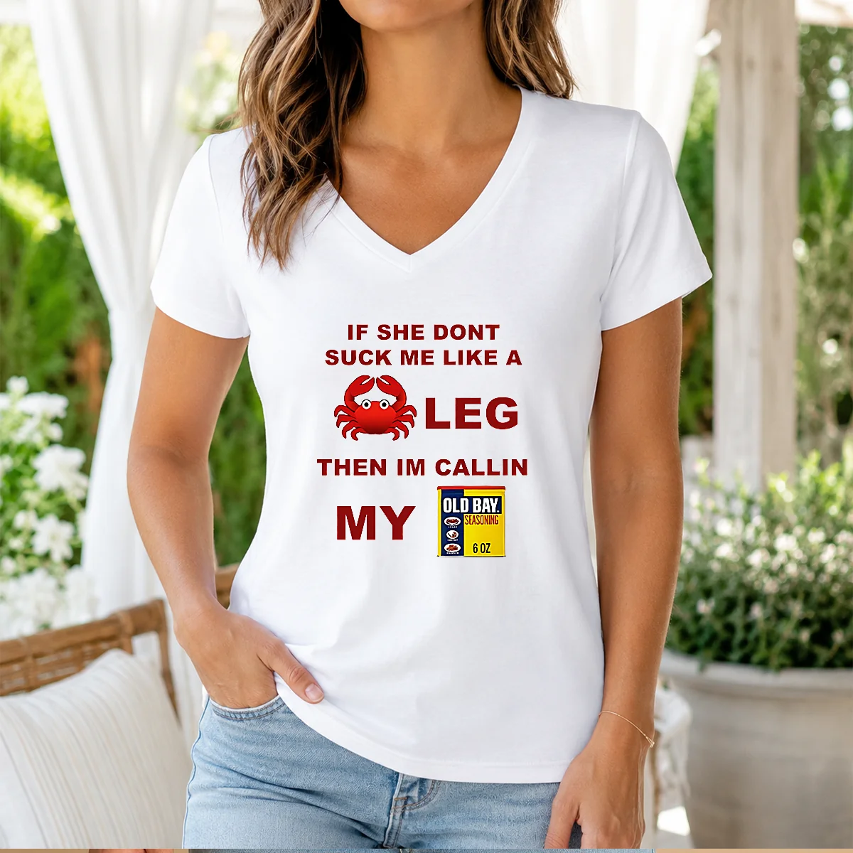 Top If She Don'T Suck Me Like A Crab Leg Then I'M Calling My Old Bay Seasoning Shirt - Image 2
