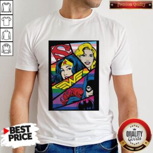 LGBT Girl Power Comic Strip Transgender Lesbian Bisexual Women Pride Short Shirt