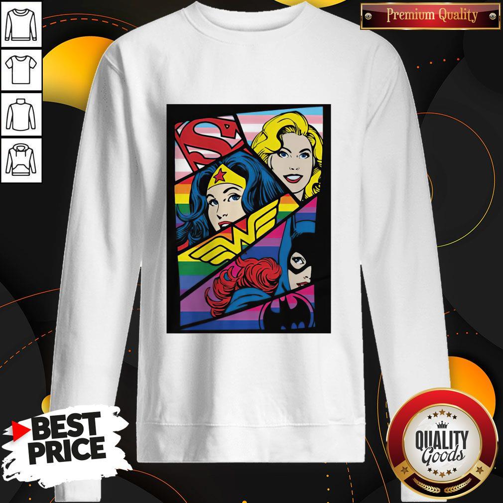LGBT Girl Power Comic Strip Transgender Lesbian Bisexual Women Pride Short Shirt - Image 5