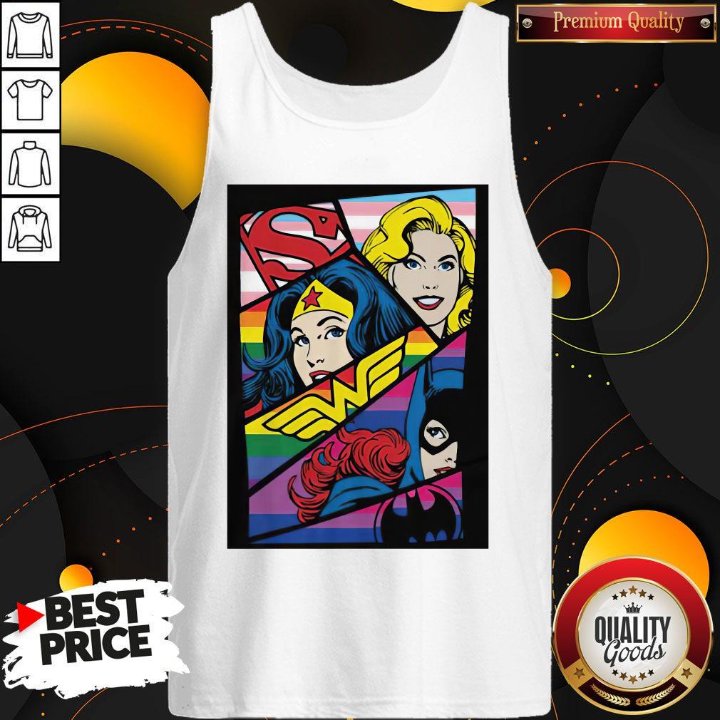 LGBT Girl Power Comic Strip Transgender Lesbian Bisexual Women Pride Short Shirt - Image 4