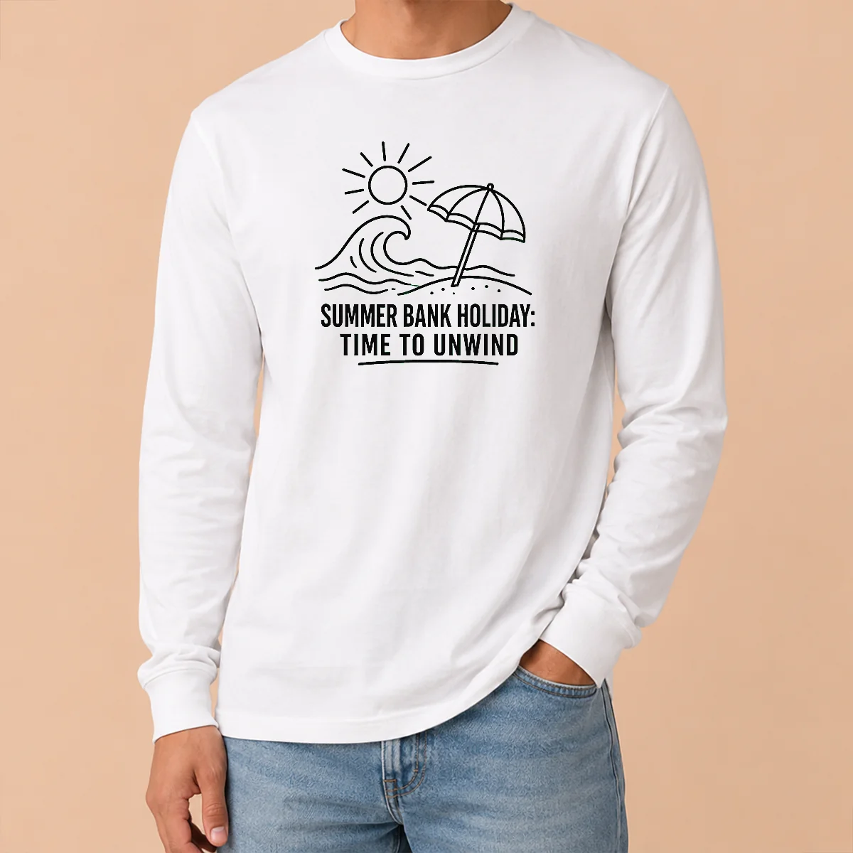 Hot Top Summer Bank Holiday Relaxation Line Art Shirt - Image 6