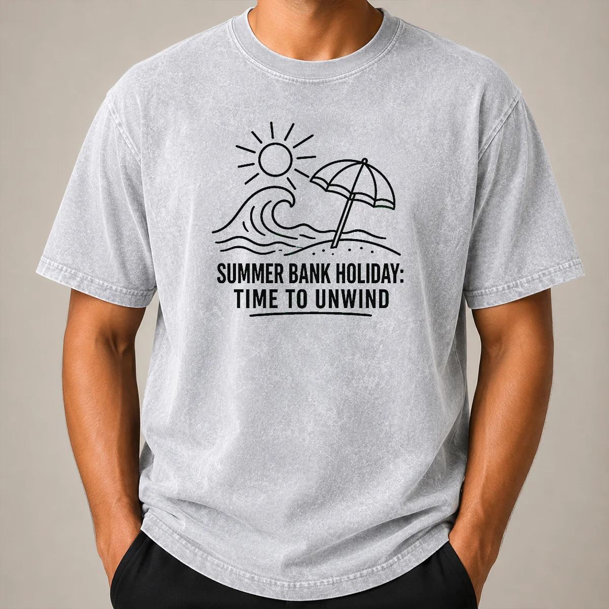 Hot Top Summer Bank Holiday Relaxation Line Art Shirt - Image 8