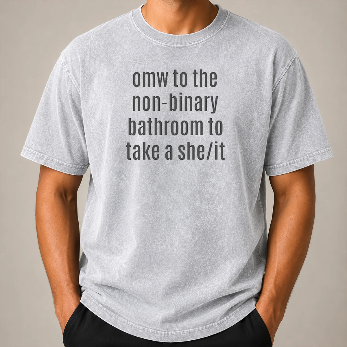 Premium Omw To The Non Binary Bathroom Shirt - Image 8