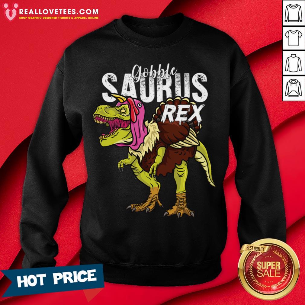 Sweet Gobble Saurus Rex Thanksgiving Dinosaur T Rex Shirt - Image 3