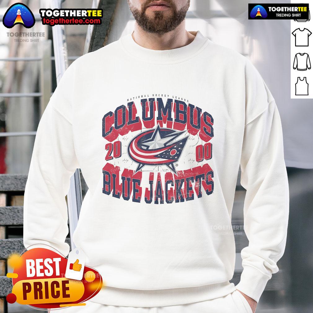 Nice Columbus Blue Jackets Rink Arched Wordmark T-Shirt - Image 5