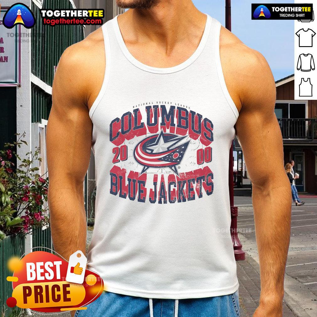 Nice Columbus Blue Jackets Rink Arched Wordmark T-Shirt - Image 4