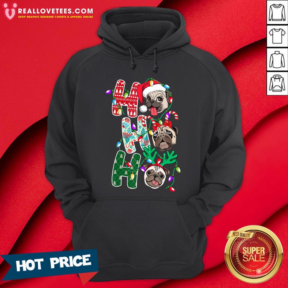 Hot Pug Ho Ho Ho Merry Christmas Shirt - Image 4