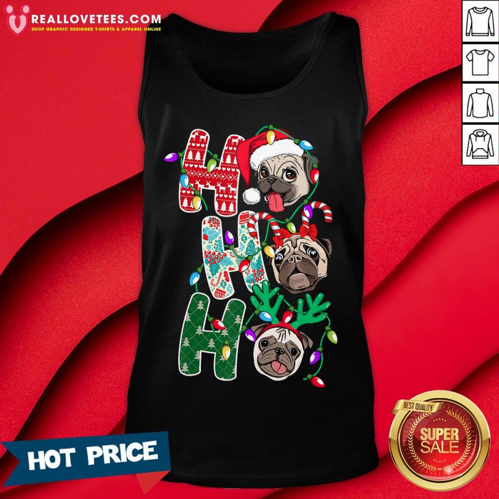 Hot Pug Ho Ho Ho Merry Christmas Shirt - Image 2