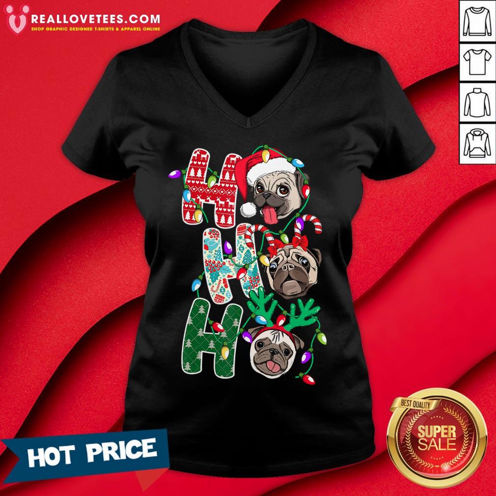 Hot Pug Ho Ho Ho Merry Christmas Shirt - Image 5