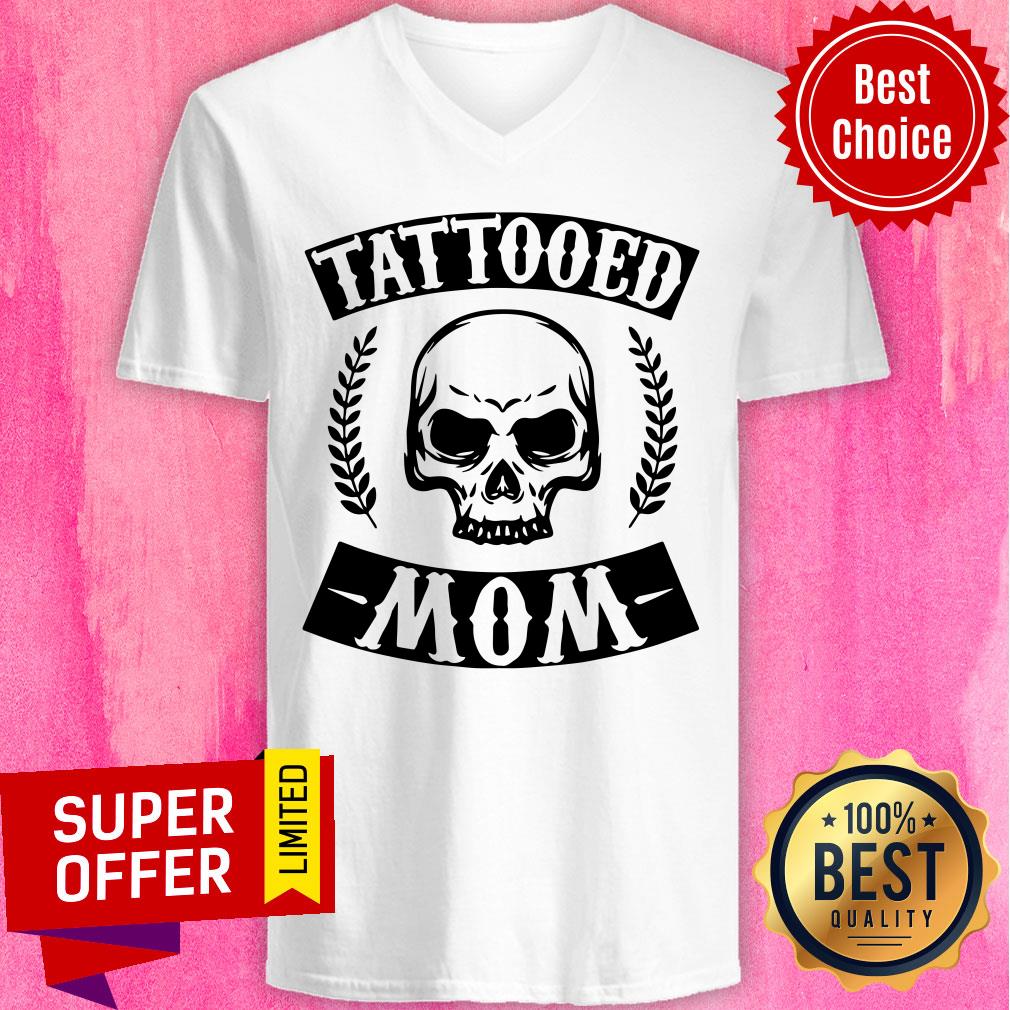 Nice Tattooed Mom Skull Artist Christmas Shirt - Image 3