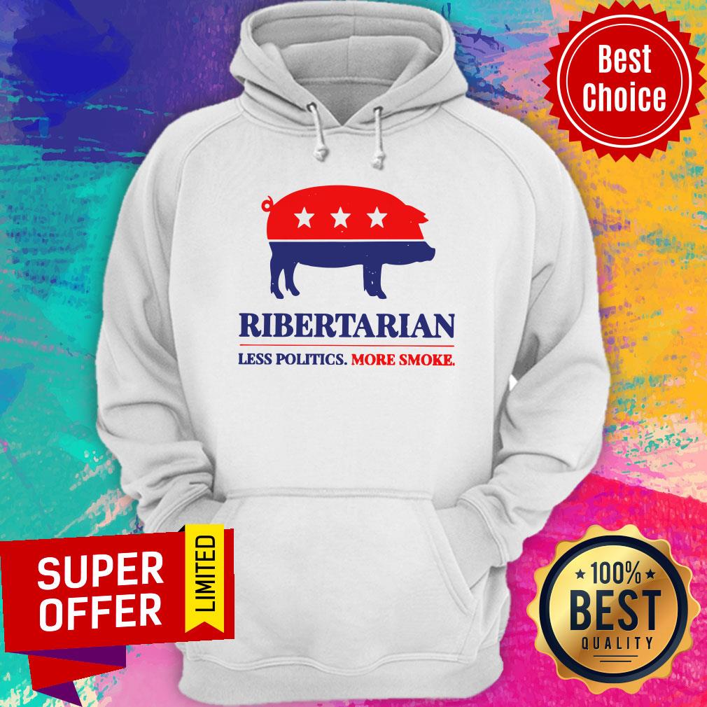 Ribertarian Less Politics More Smoke Pig American Shirt - Image 3