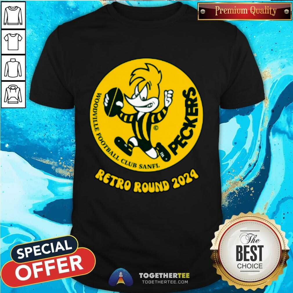 Nice Woodville Football Club Sanfi Peckers Retro Round 2024 T-Shirt