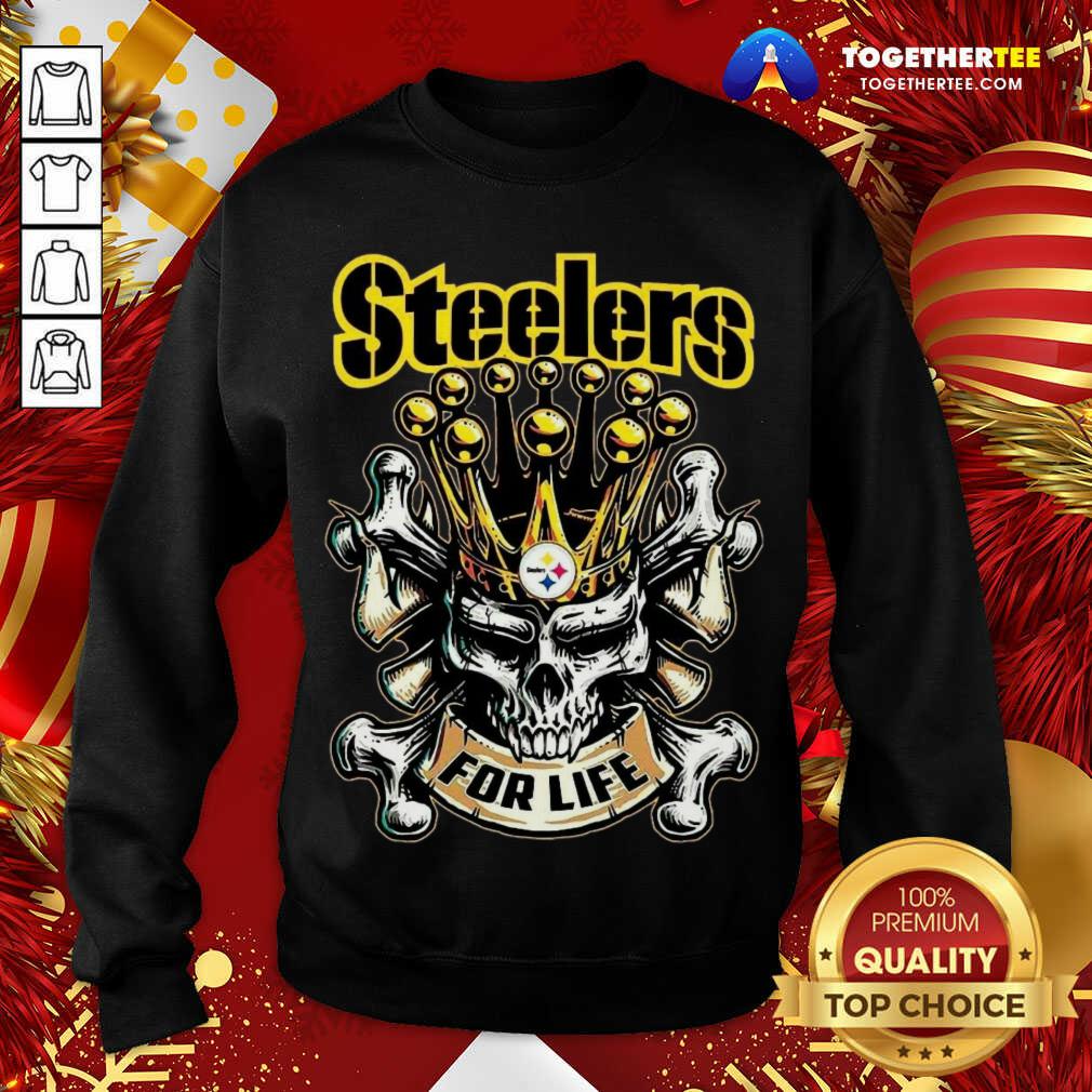Awesome Skull Pittsburgh Steelers For Life T-Shirt - Image 4
