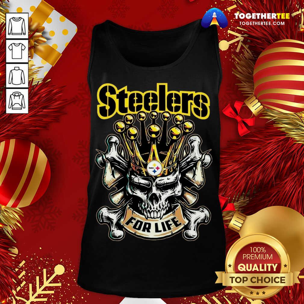 Awesome Skull Pittsburgh Steelers For Life T-Shirt - Image 3