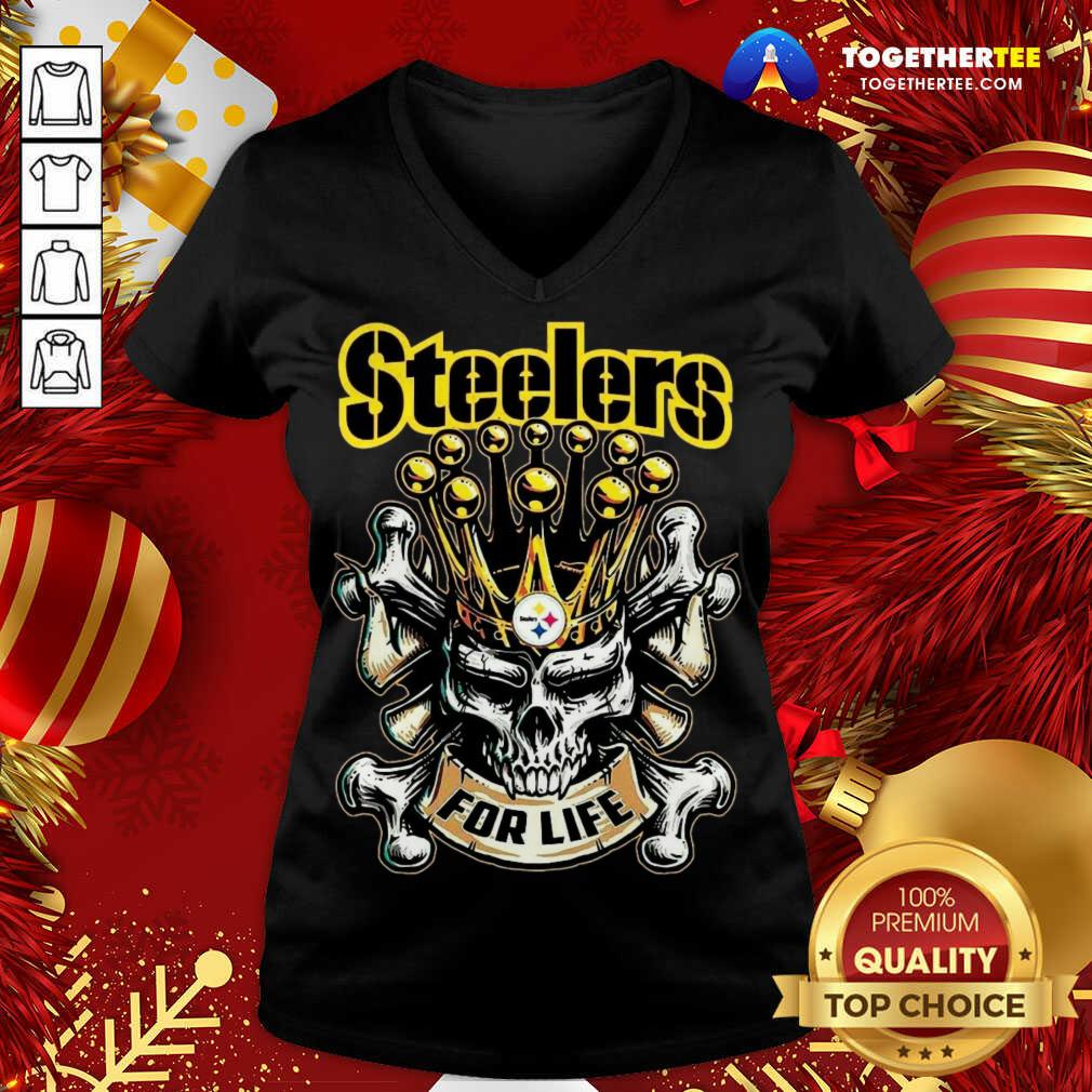 Awesome Skull Pittsburgh Steelers For Life T-Shirt - Image 2