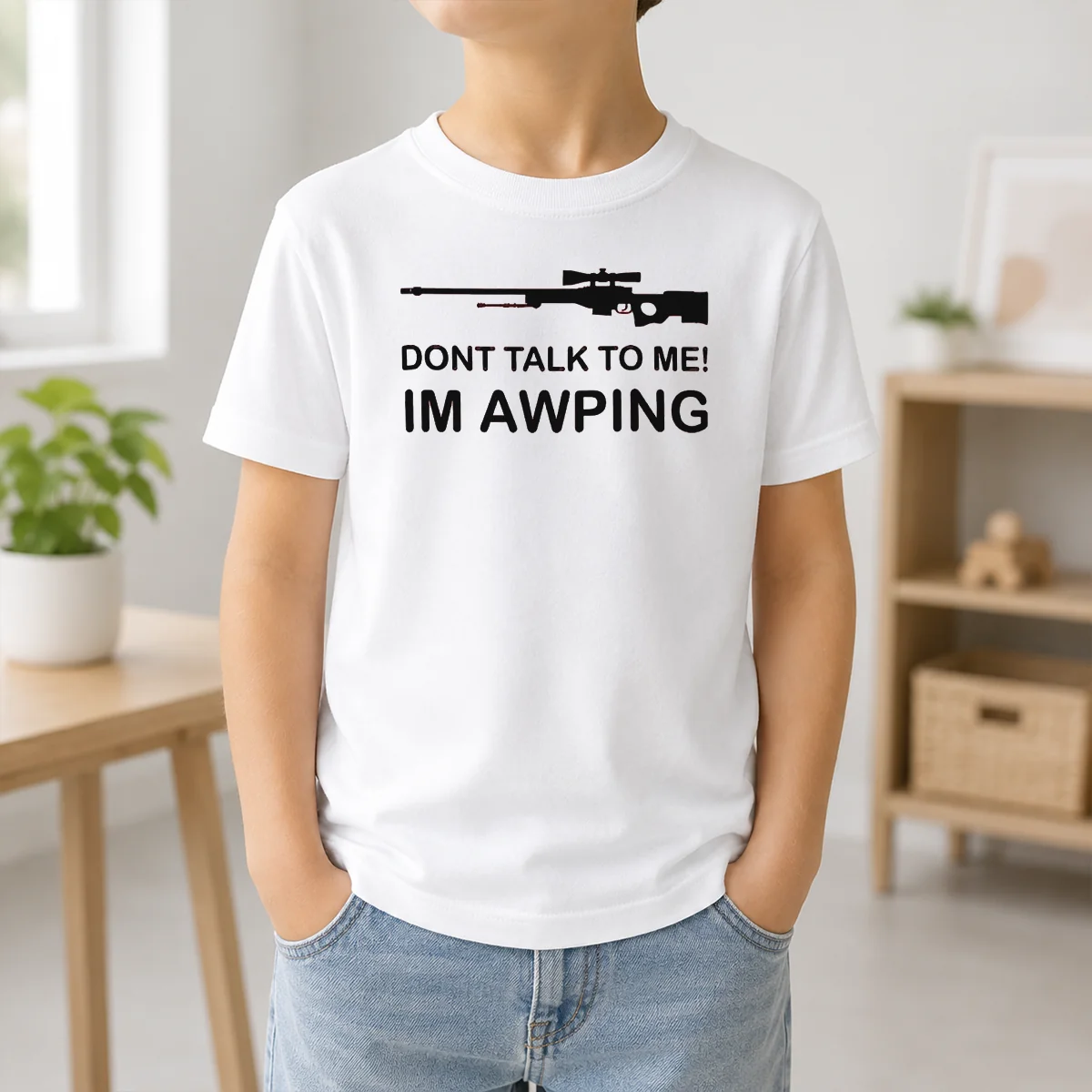 Nice Original Gaming Gamer Gear AWP Sniper Rifle Dont Talk To Me Im Awping Shirt - Image 9