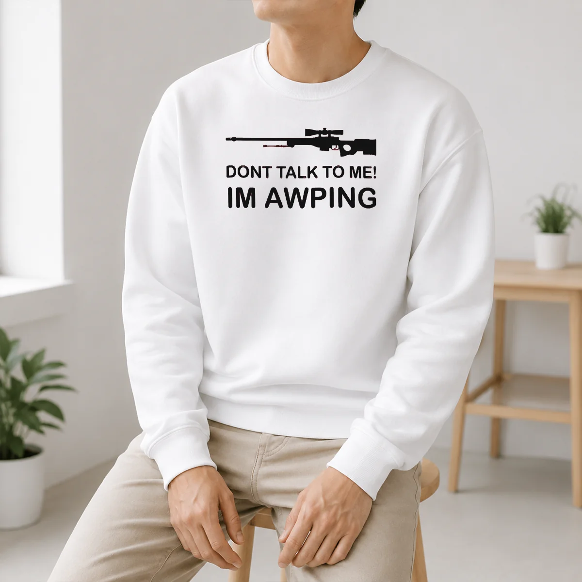 Nice Original Gaming Gamer Gear AWP Sniper Rifle Dont Talk To Me Im Awping Shirt - Image 6