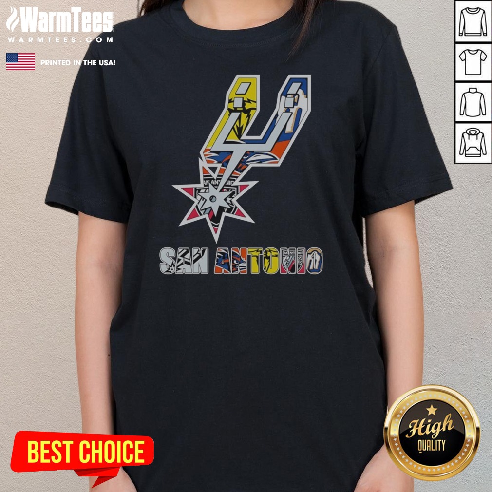 San Antonio Spurs Logos With Sports Team Shirt - Image 3