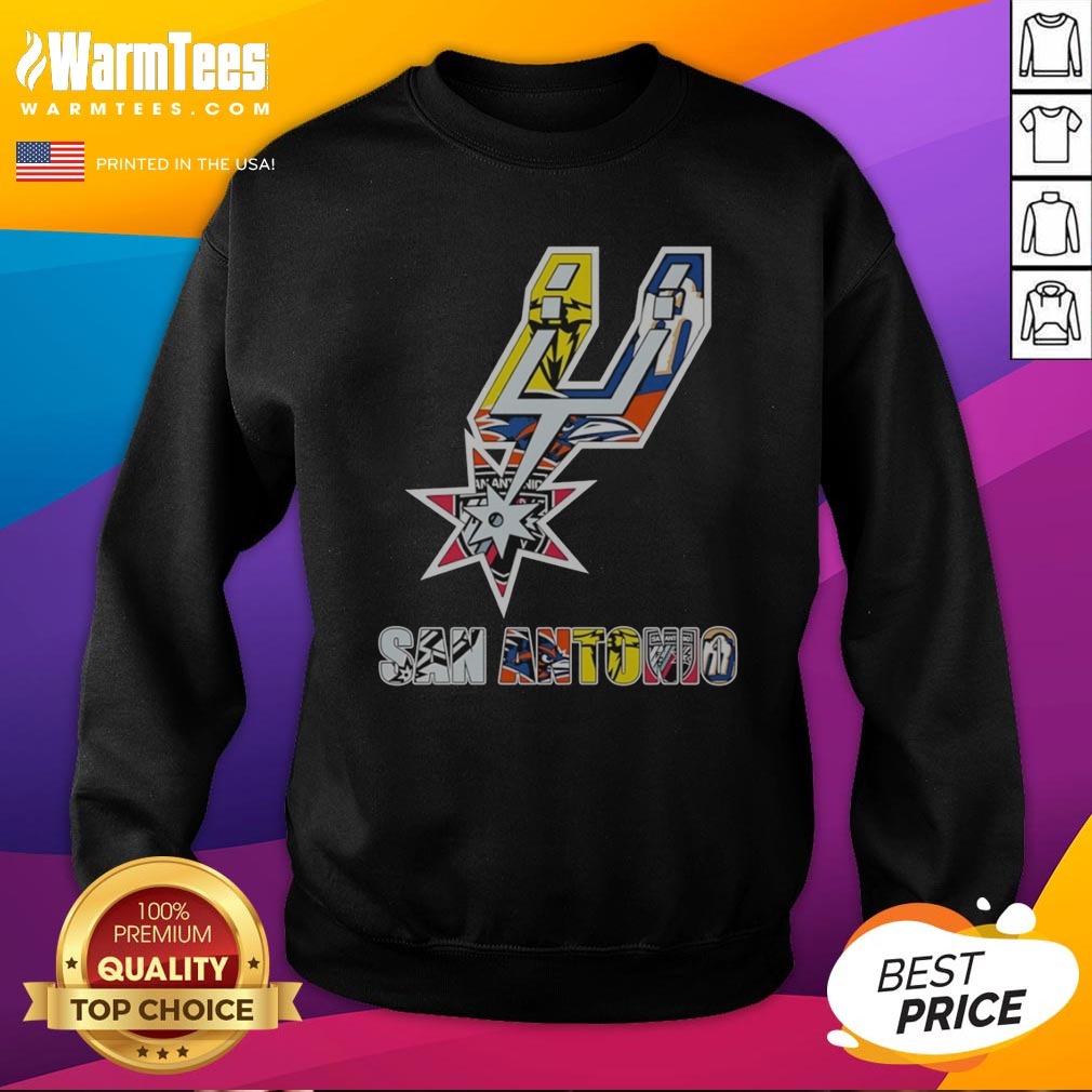 San Antonio Spurs Logos With Sports Team Shirt - Image 4