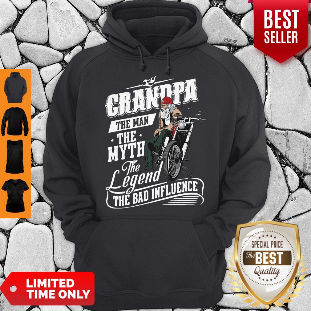 Grandpa The Man The Myth The Legend The Bad Influence Shirt - Image 4