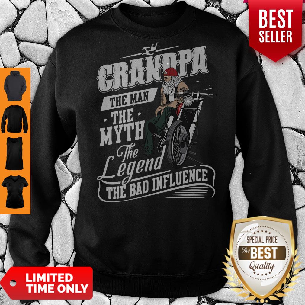 Grandpa The Man The Myth The Legend The Bad Influence Shirt - Image 3
