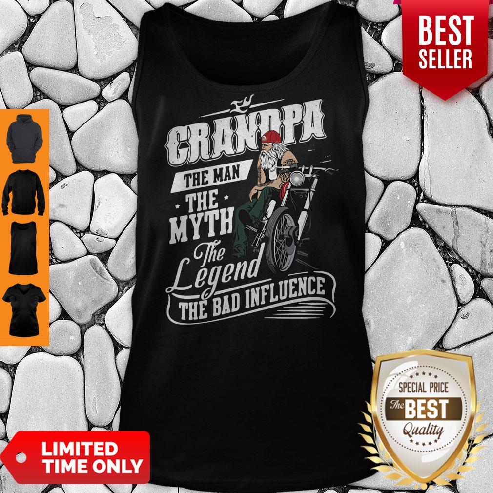 Grandpa The Man The Myth The Legend The Bad Influence Shirt - Image 2
