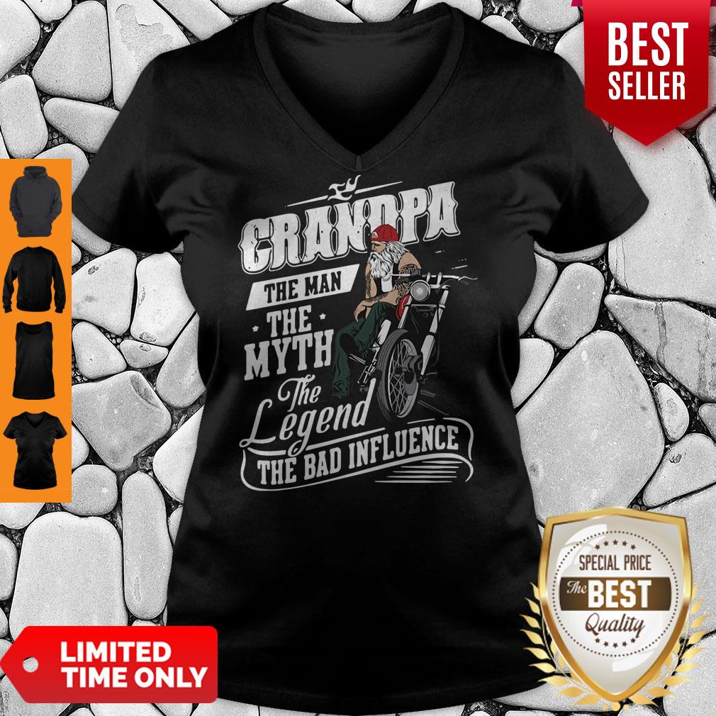 Grandpa The Man The Myth The Legend The Bad Influence Shirt - Image 5