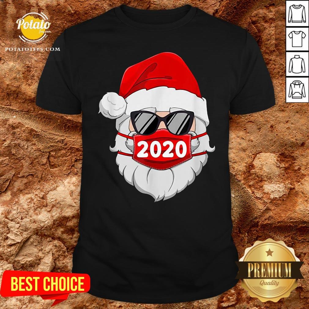 Great Santa With Face Mask Family Pajamas Xmas Christmas 2020 Shirt