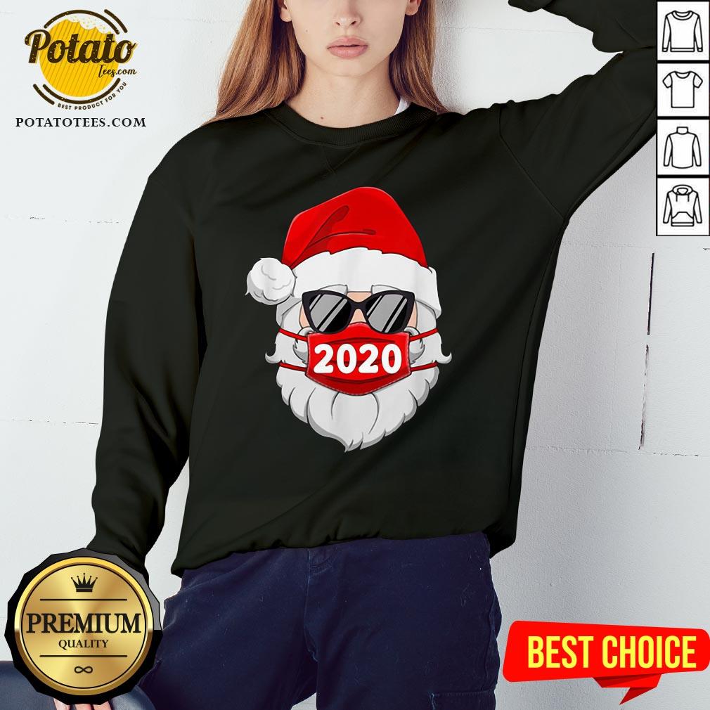 Great Santa With Face Mask Family Pajamas Xmas Christmas 2020 Shirt - Image 4