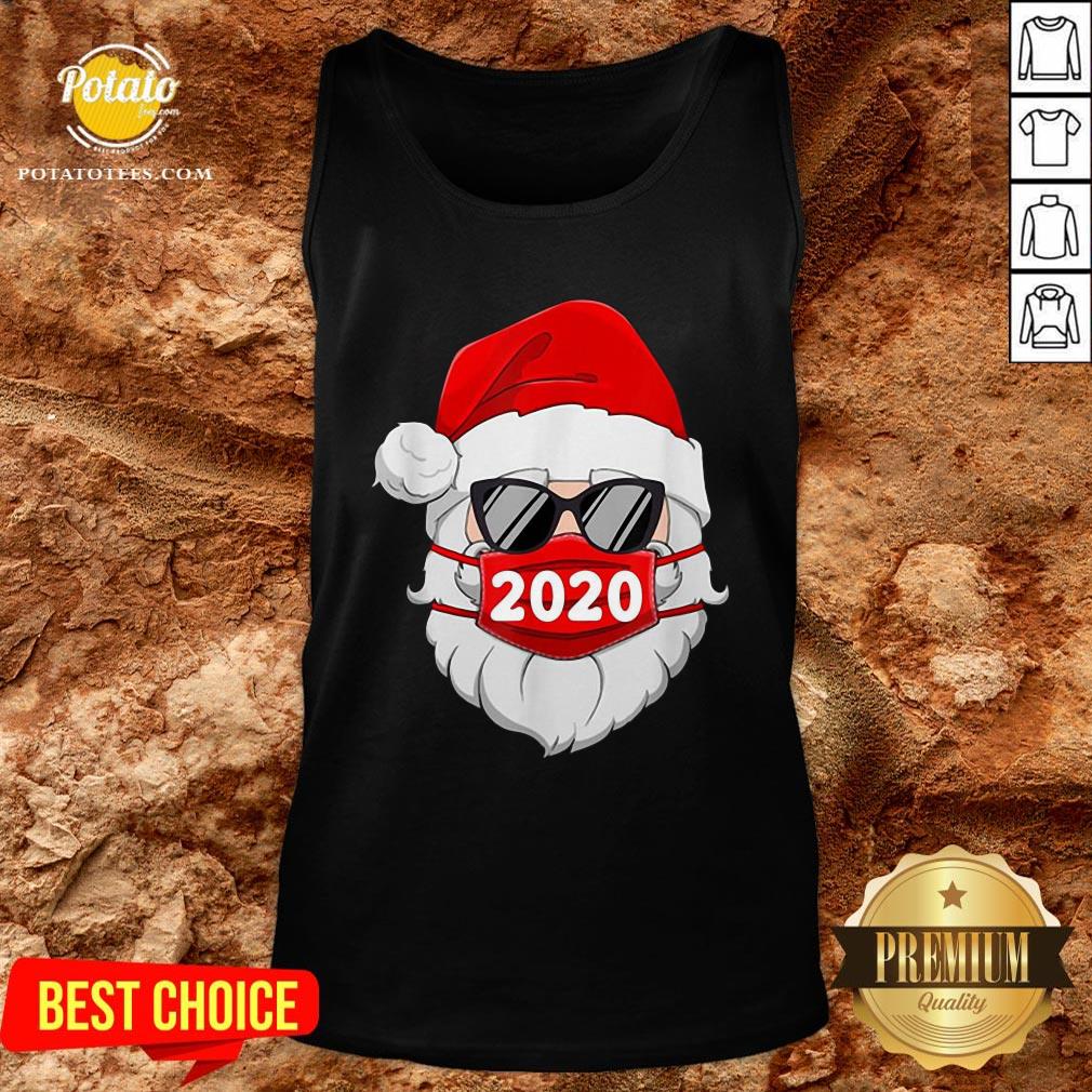 Great Santa With Face Mask Family Pajamas Xmas Christmas 2020 Shirt - Image 3