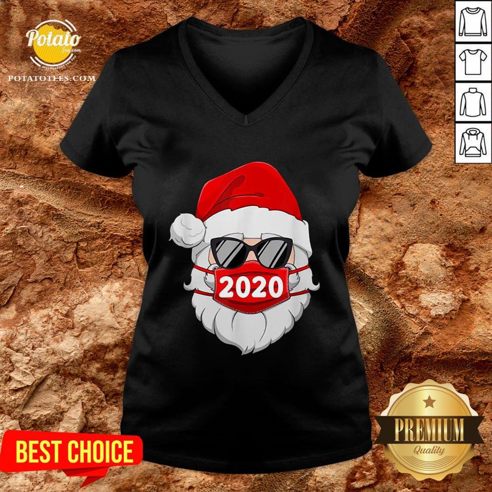 Great Santa With Face Mask Family Pajamas Xmas Christmas 2020 Shirt - Image 2