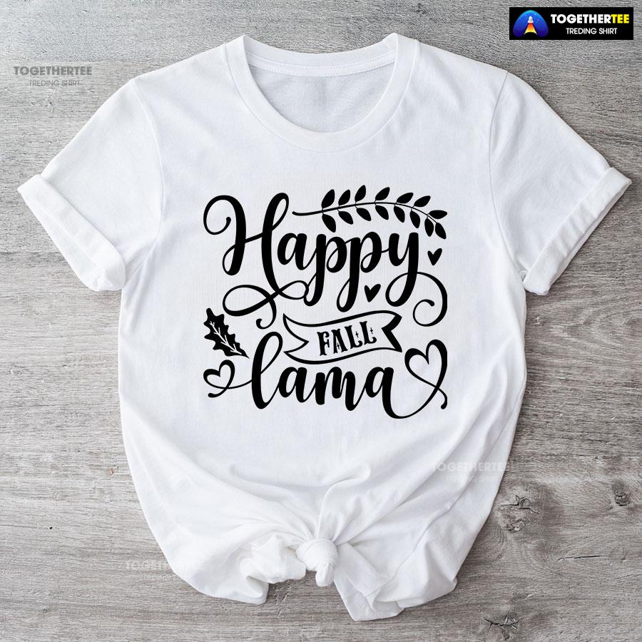 Happy Fall Lama T-Shirt - Image 4
