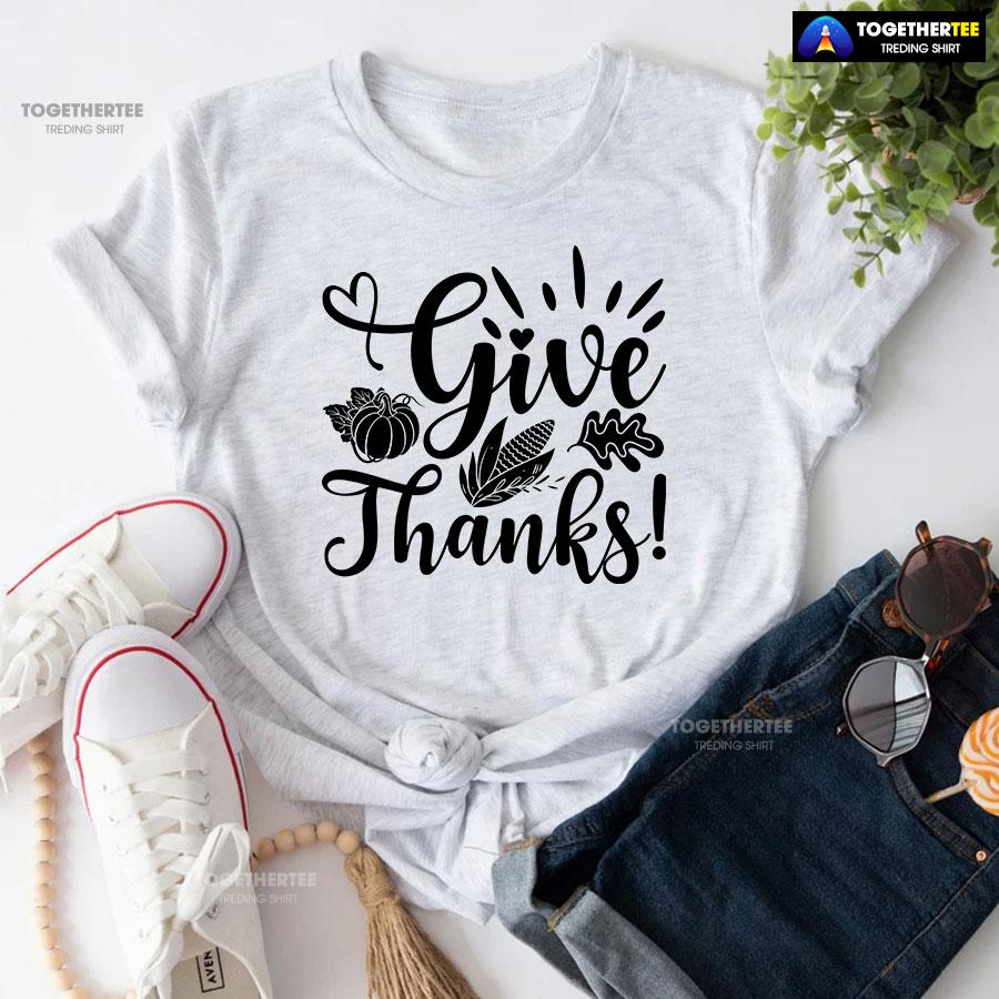 Give Thanks Pumpkin Fall Vibes T-Shirt - Image 5