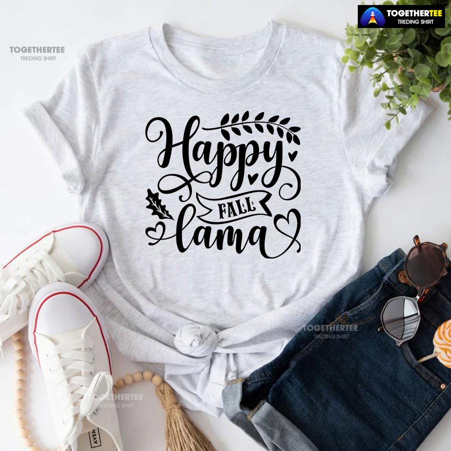Happy Fall Lama T-Shirt - Image 5