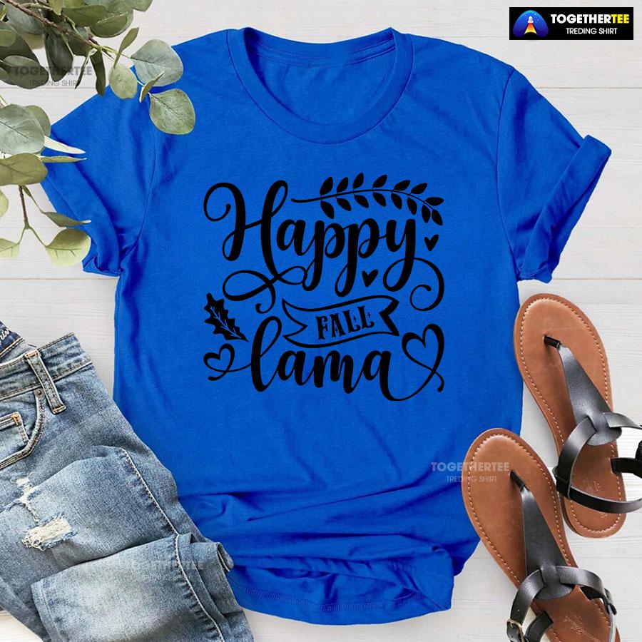 Happy Fall Lama T-Shirt - Image 7