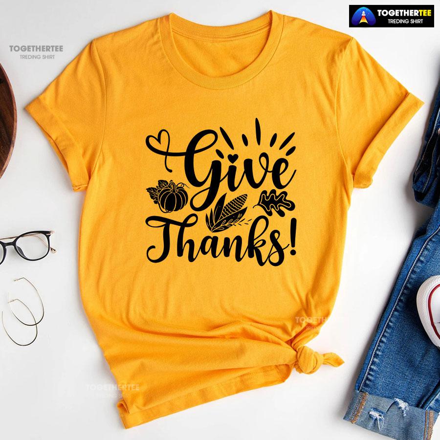Give Thanks Pumpkin Fall Vibes T-Shirt - Image 10