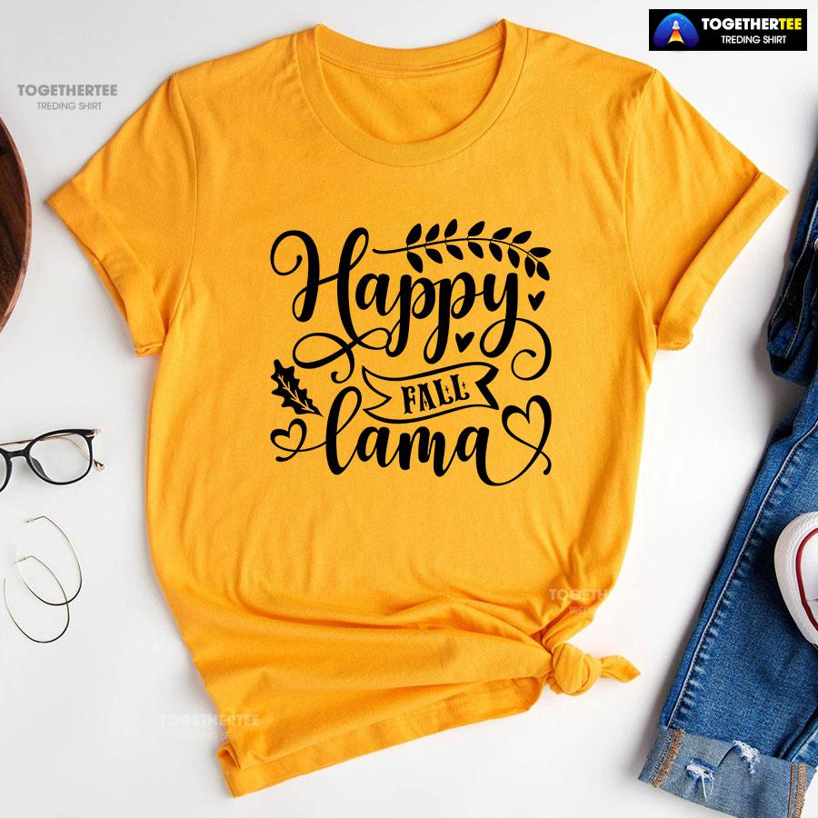 Happy Fall Lama T-Shirt - Image 10