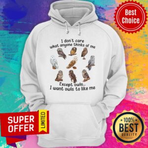 Alternative view of I Don’t Care What Anyone Thinks Of Me Except Owls I Want Owls To Like Me Shirt