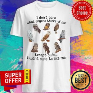 I Don’t Care What Anyone Thinks Of Me Except Owls I Want Owls To Like Me Shirt