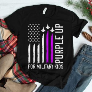 Purple Up Military Kids Military Child Us Flag Air Force Shirt