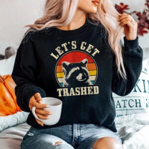 Alternative view of Raccoon Lets Get Trashed Vintage Retro Shirt