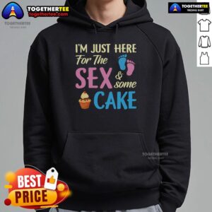 Alternative view of Original Gender Reveal I'm Just Here For The Sex And Some Cake T-Shirt