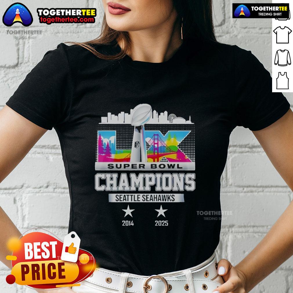 Top Seattle Seahawks 2014-2025 Super Bowl LX Champions Retro T-Shirt - Image 3