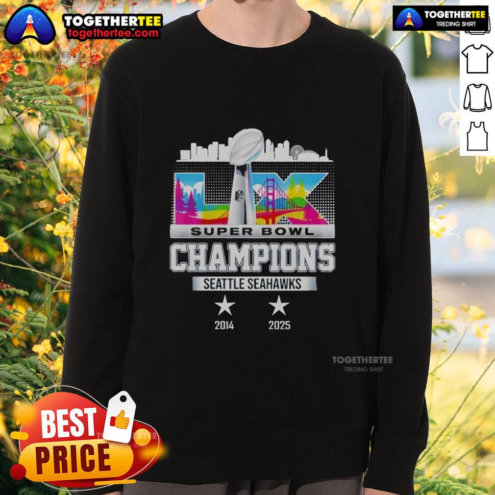 Top Seattle Seahawks 2014-2025 Super Bowl LX Champions Retro T-Shirt - Image 5
