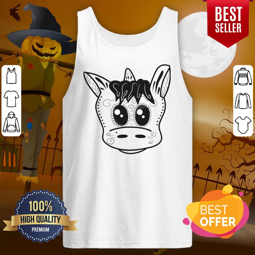 Einhorn Sugar Skull Dios De Los Muertos Day Of The Dead Shirt - Image 3