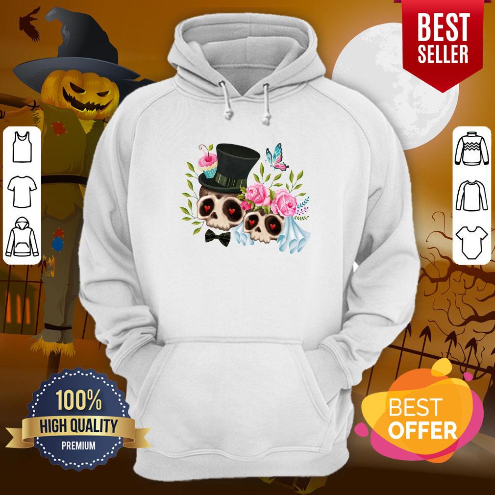 Together Forever Sugar Skull Bride & Groom De Los Muertos Day Of The Dead Shirt - Image 5