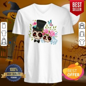 Alternative view of Together Forever Sugar Skull Bride & Groom De Los Muertos Day Of The Dead Shirt