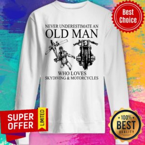 Alternative view of Top Old Man Skydiving Motorcycle Shirt